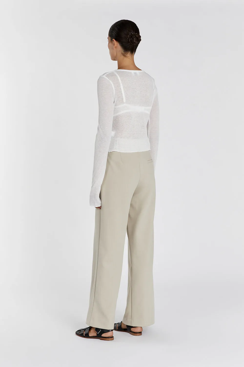 ARDEN OFF WHITE LONG SLEEVE KNIT TOP sold by Dissh product image thumbnail 5