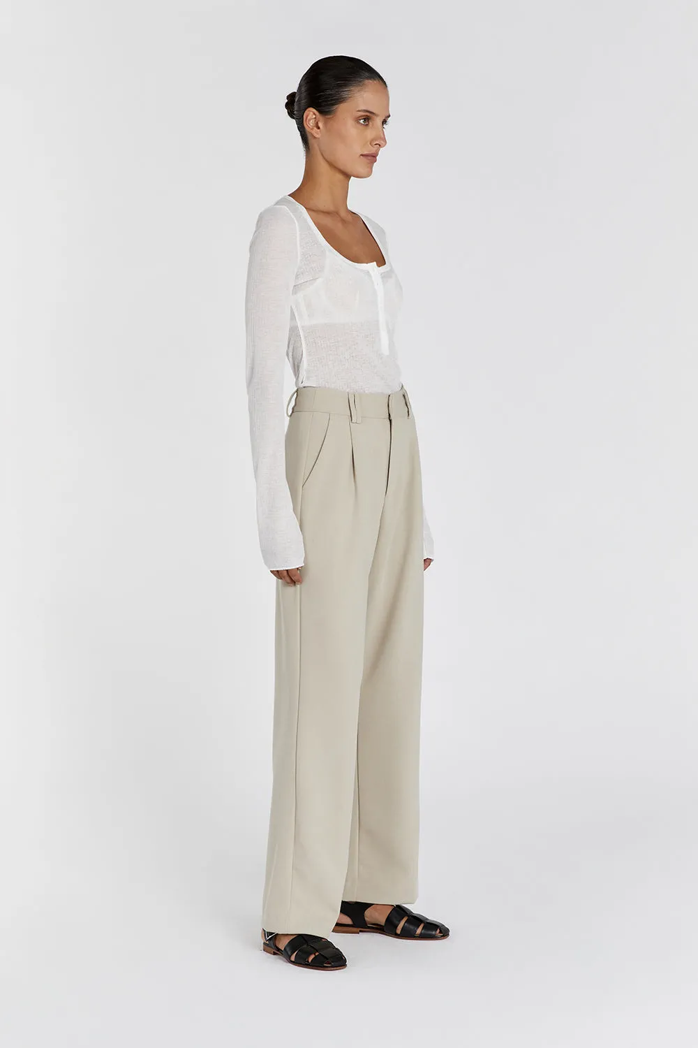 ARDEN OFF WHITE LONG SLEEVE KNIT TOP sold by Dissh product image thumbnail 4
