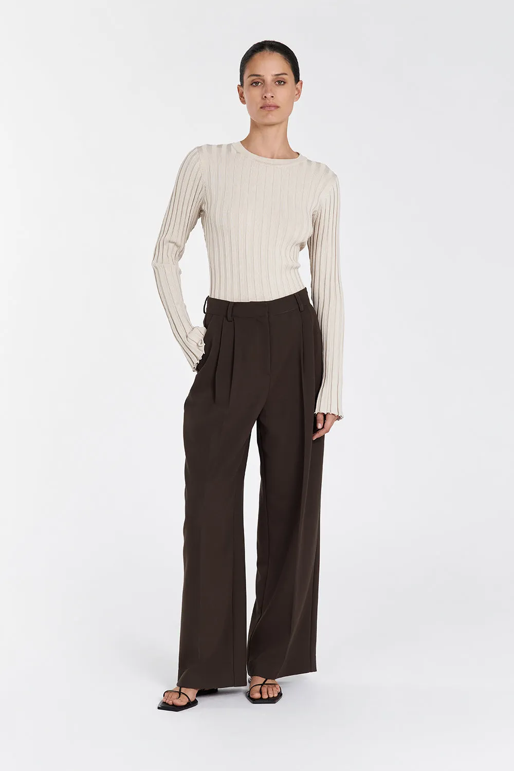 ADA STONE LONG SLEEVE KNIT TOP sold by Dissh