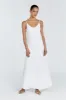 GIANA WHITE LINEN SCOOP MAXI DRESS sold by Dissh