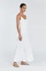 GIANA WHITE LINEN SCOOP MAXI DRESS sold by Dissh