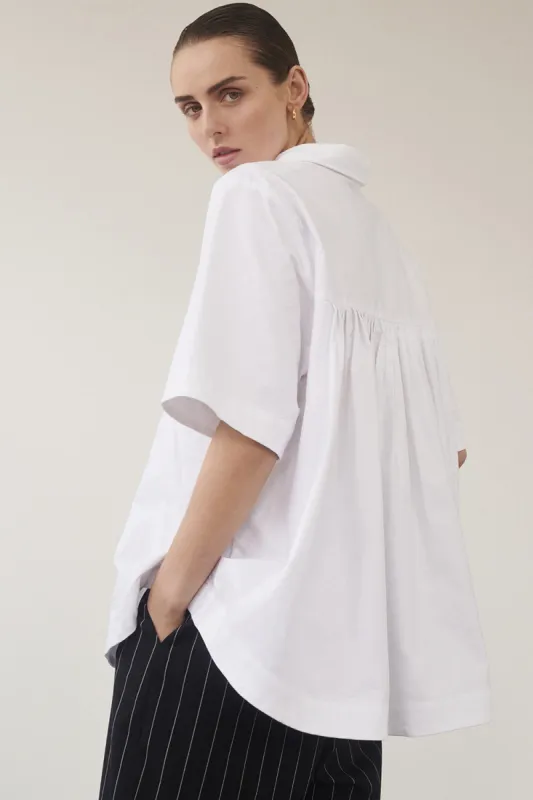 MABEL WHITE COTTON SHIRT sold by Dissh