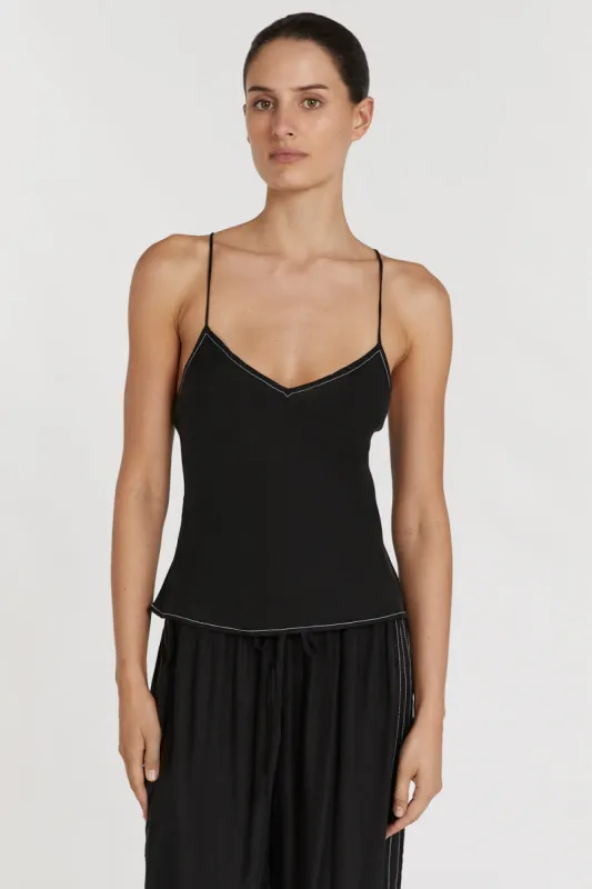 KEELY BLACK CUPRO CAMI TOP sold by Dissh