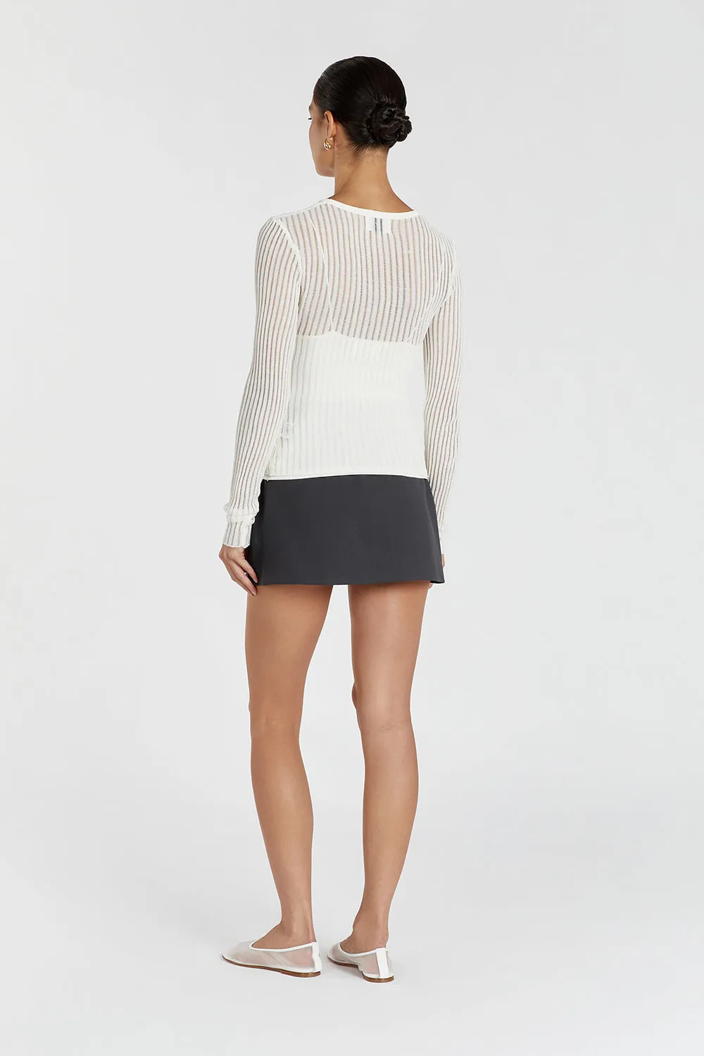 JOVIE OFF WHITE LONG SLEEVE TOP sold by Dissh product image thumbnail 4