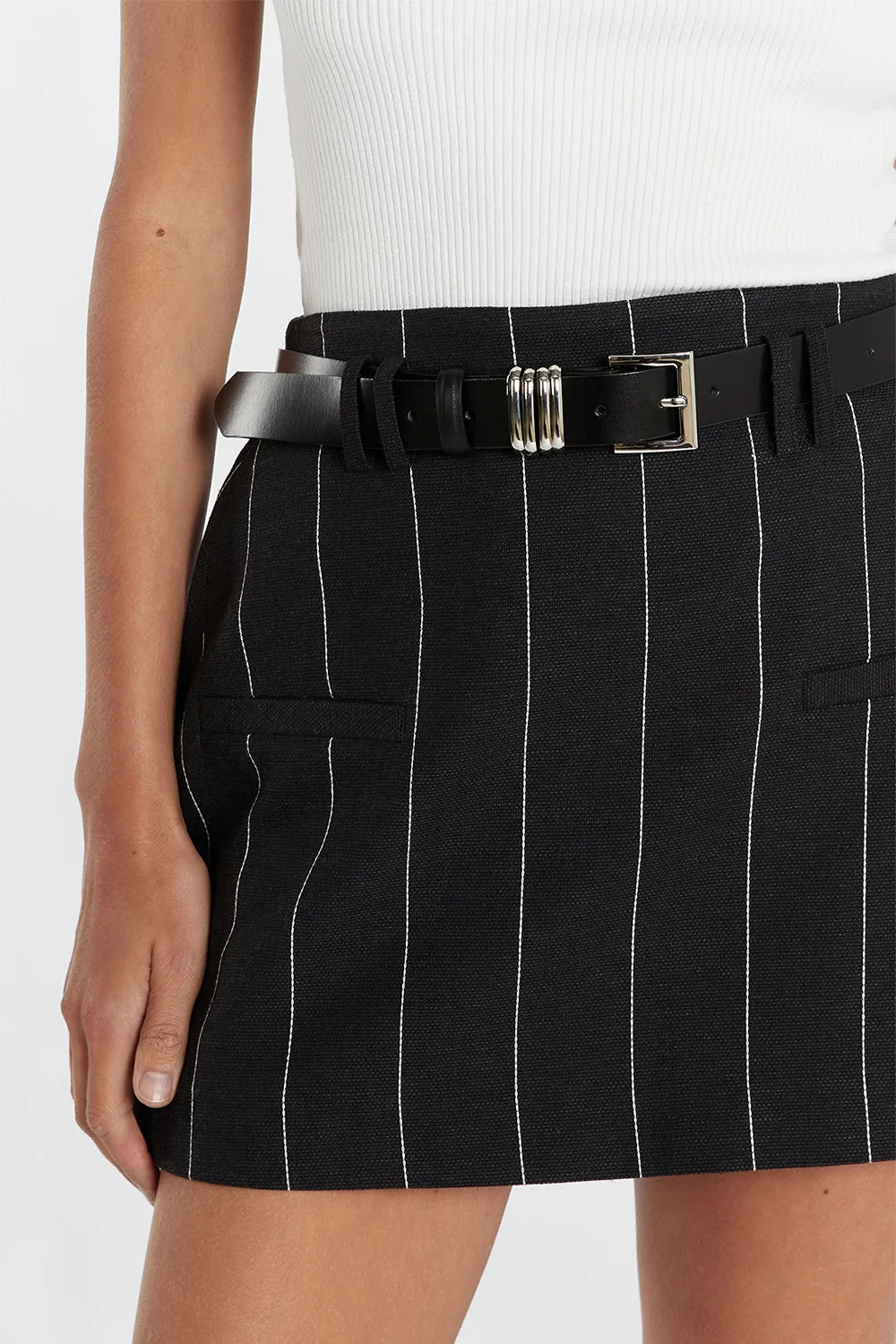 CARA BLACK PINSTRIPE SKORT sold by Dissh product image thumbnail 5