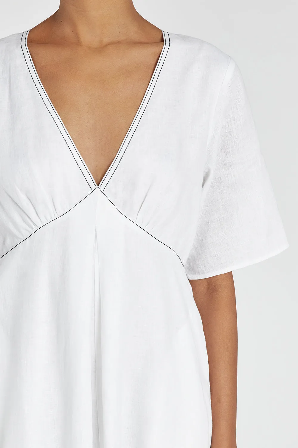 RHODES WHITE LINEN MIDI DRESS sold by Dissh product image thumbnail 5