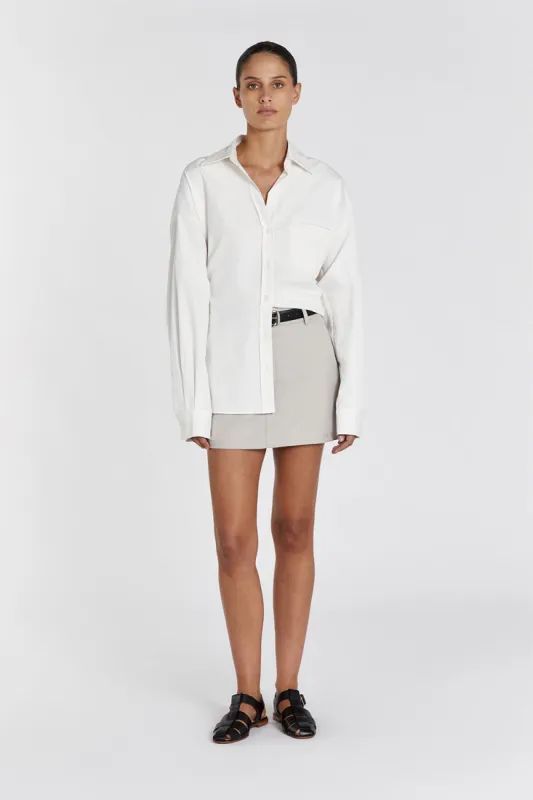 BLAKE WHITE OVERSIZED TIE SHIRT sold by Dissh