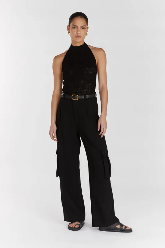 ZADIE BLACK CROCHET HALTER TOP sold by Dissh