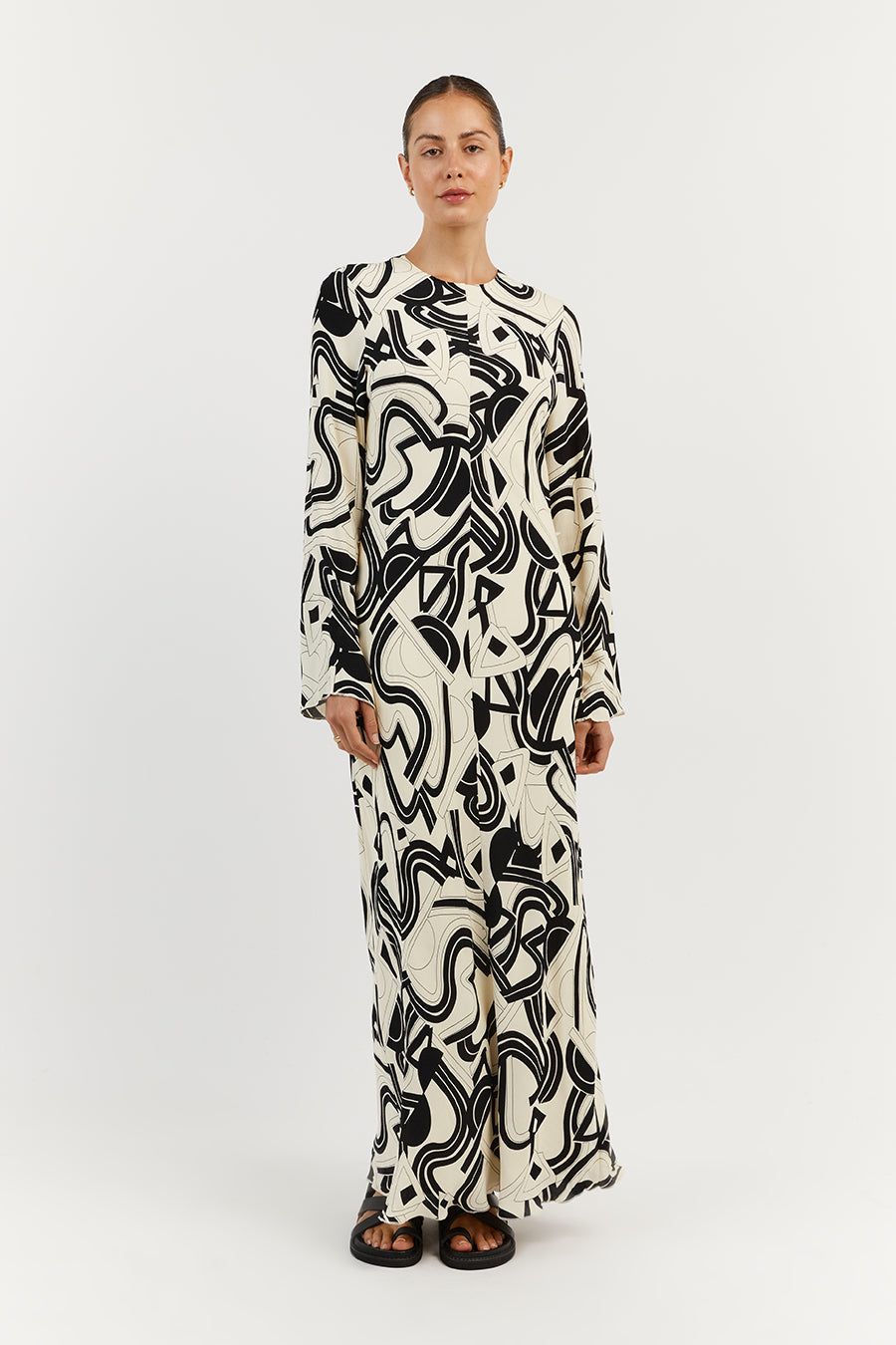 LAYTON CREAM SLEEVED DRESS sold by Dissh