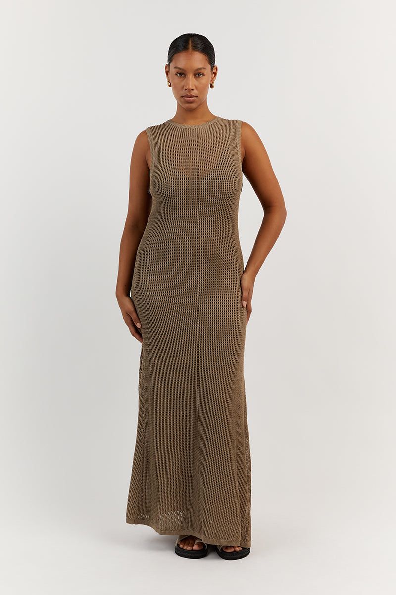 OPHELIA MOSS CROCHET MAXI DRESS sold by Dissh