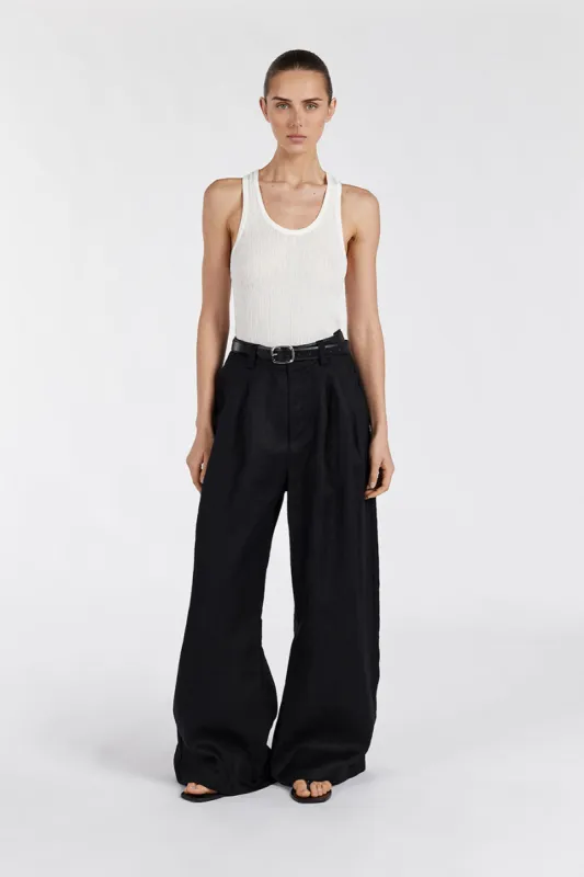 HOLDEN BLACK LINEN PANT sold by Dissh