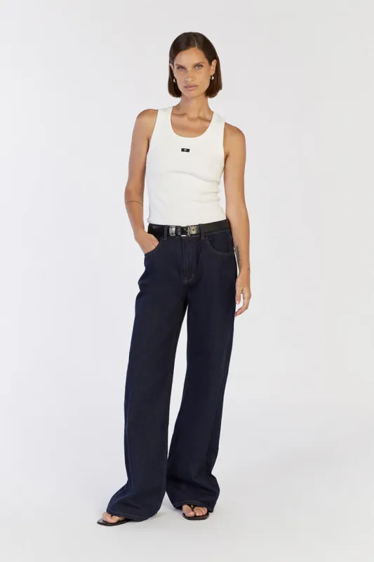 REAGAN INDIGO SLOUCHY DENIM JEAN sold by Dissh
