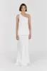 ADDISON WHITE LINEN ASYMMETRIC TOP sold by Dissh