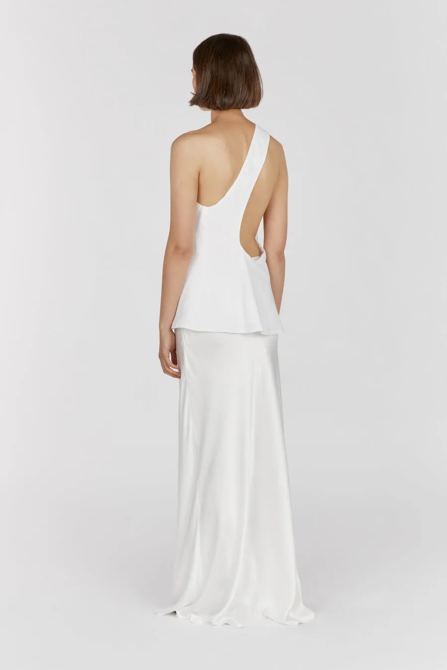 ADDISON WHITE LINEN ASYMMETRIC TOP sold by Dissh product image thumbnail 4