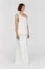 ADDISON WHITE LINEN ASYMMETRIC TOP sold by Dissh