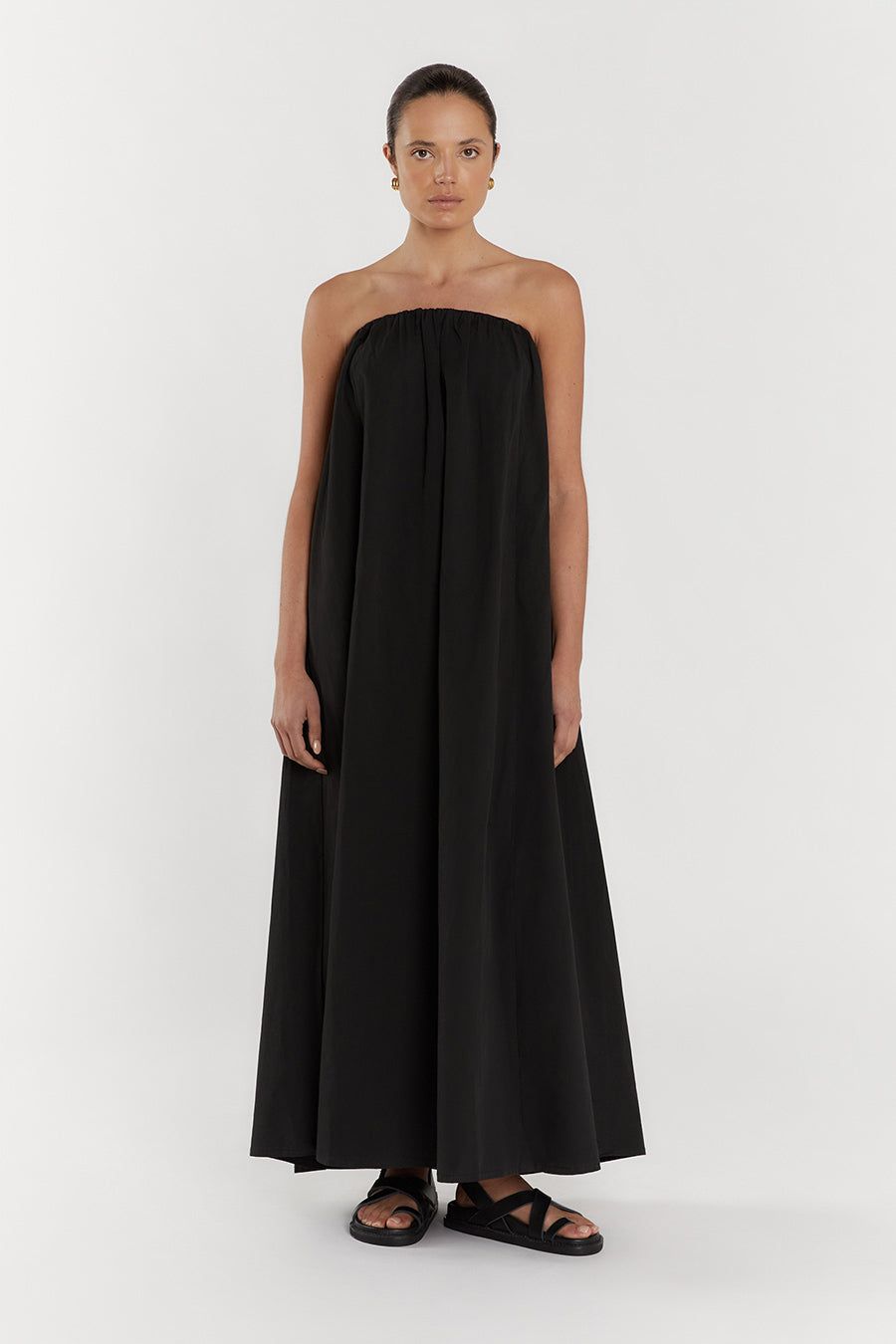 JULES BLACK STRAPLESS COTTON MAXI DRESS sold by Dissh product image thumbnail 2