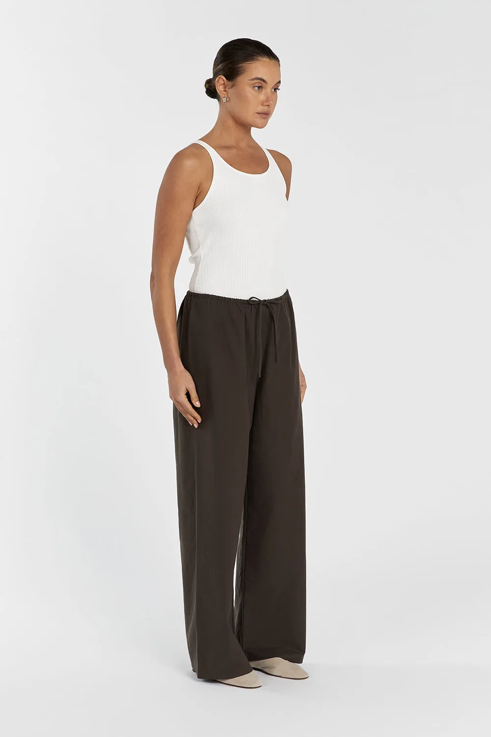 MINNIE BITTER CHOC COTTON PANT sold by Dissh product image thumbnail 5