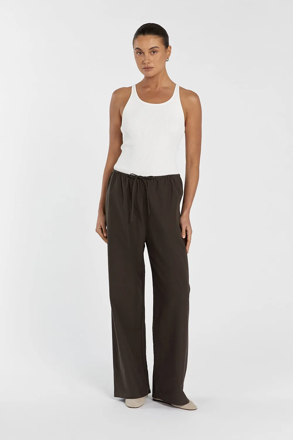 MINNIE BITTER CHOC COTTON PANT sold by Dissh product image thumbnail 3