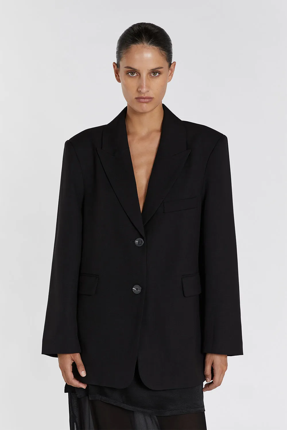 HARLEY BLACK OVERSIZED BOYFRIEND BLAZER sold by Dissh product image thumbnail 2