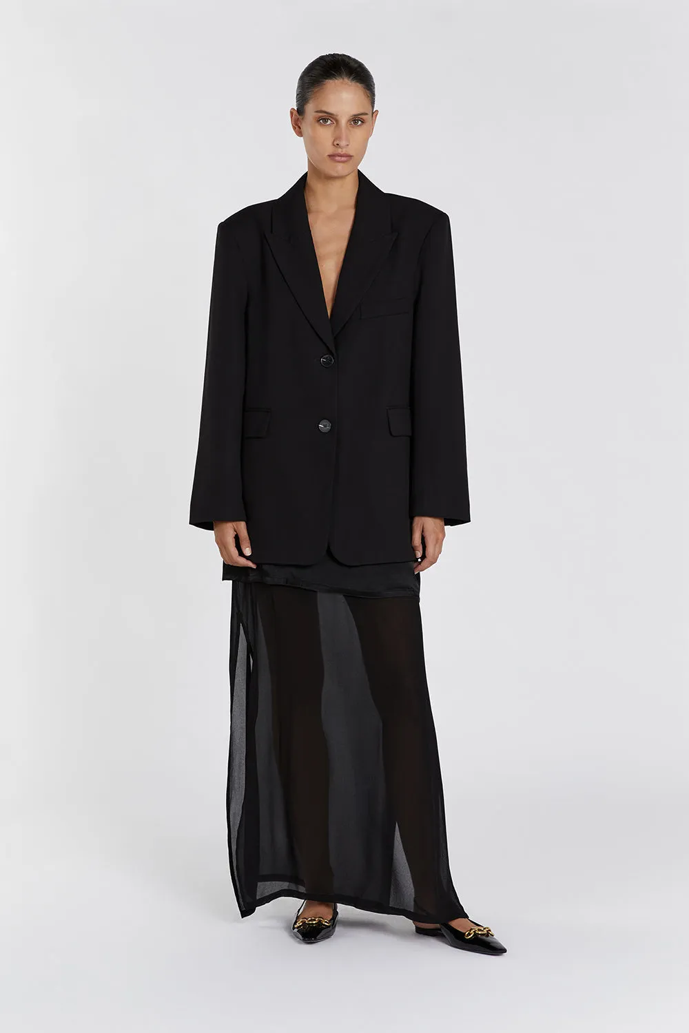 HARLEY BLACK OVERSIZED BOYFRIEND BLAZER sold by Dissh