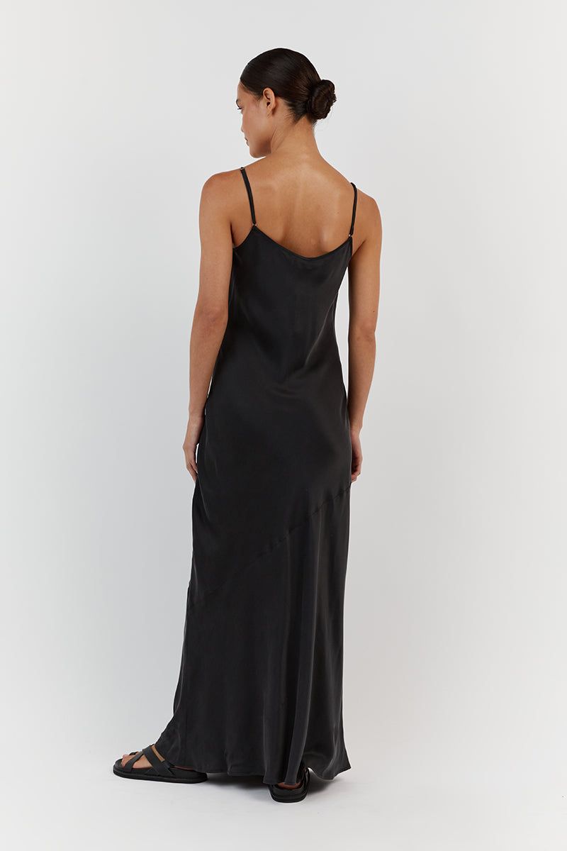 LAYLA BLACK SILK MAXI DRESS sold by Dissh product image thumbnail 4