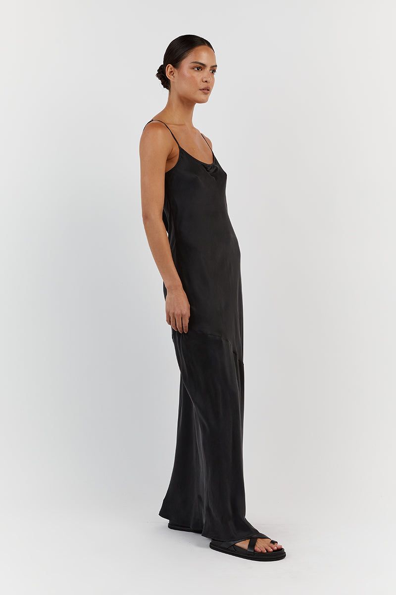 LAYLA BLACK SILK MAXI DRESS sold by Dissh product image thumbnail 3