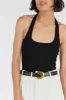 EDDISON BLACK KNIT HALTER TOP sold by Dissh