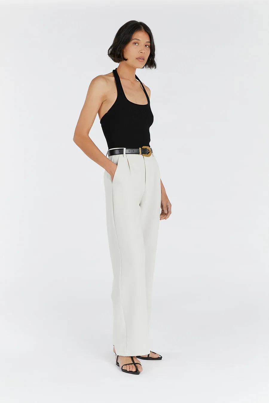 EDDISON BLACK KNIT HALTER TOP sold by Dissh product image thumbnail 3