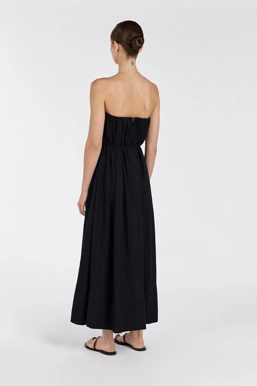 SHANIYA BLACK STRAPLESS MIDI DRESS sold by Dissh product image thumbnail 4