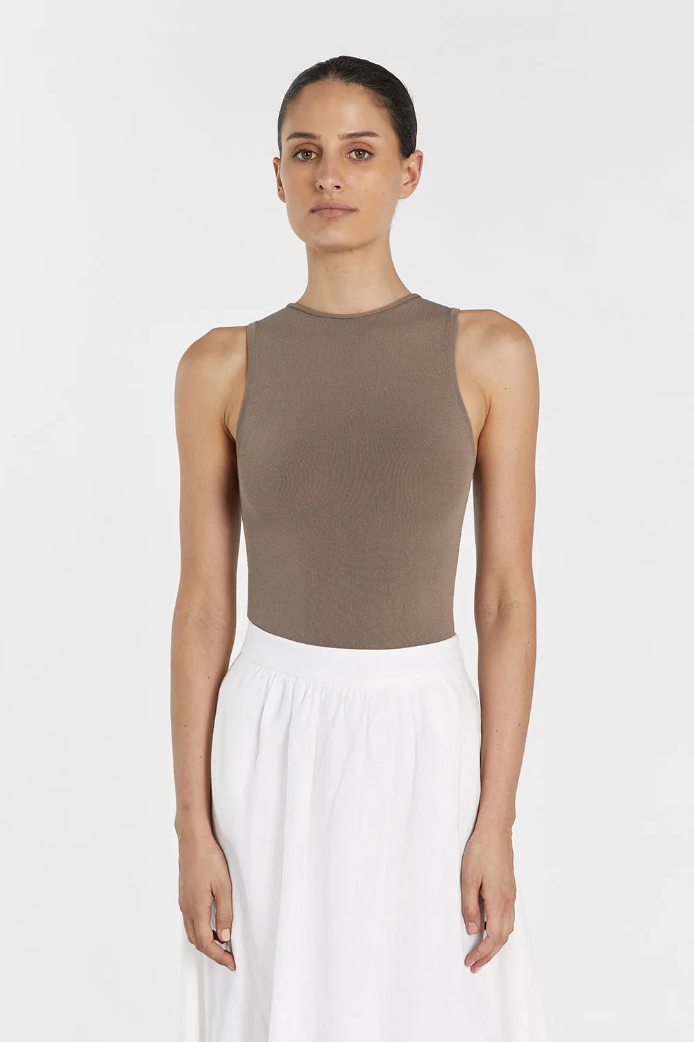 RUBY TAUPE BOAT NECK KNIT TOP sold by Dissh product image thumbnail 2