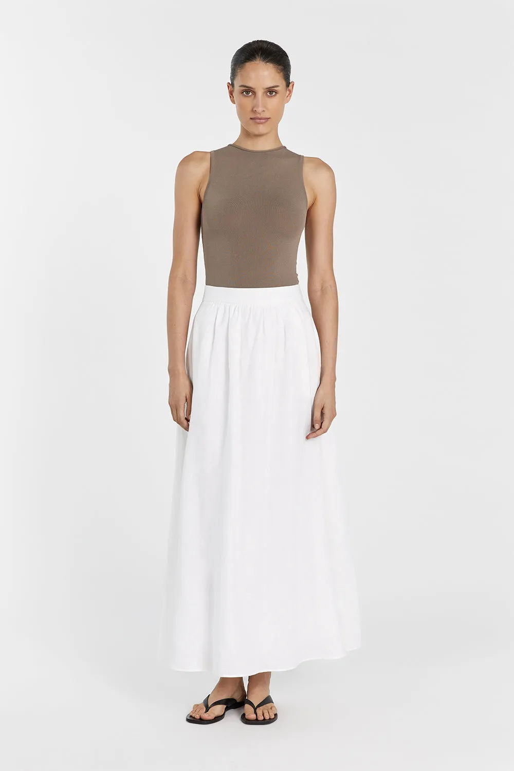 RUBY TAUPE BOAT NECK KNIT TOP sold by Dissh