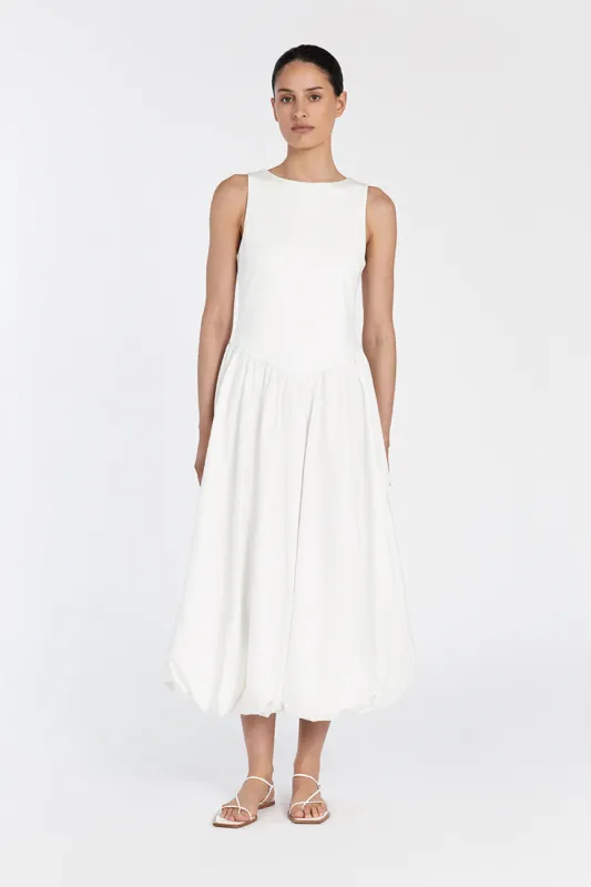 JAMES WHITE BUBBLE MIDI DRESS sold by Dissh