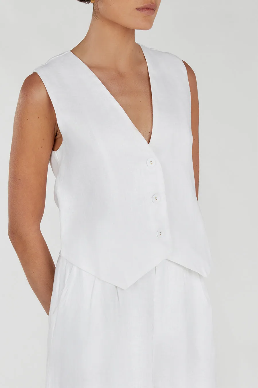 NORAH WHITE LINEN PANT sold by Dissh product image thumbnail 5