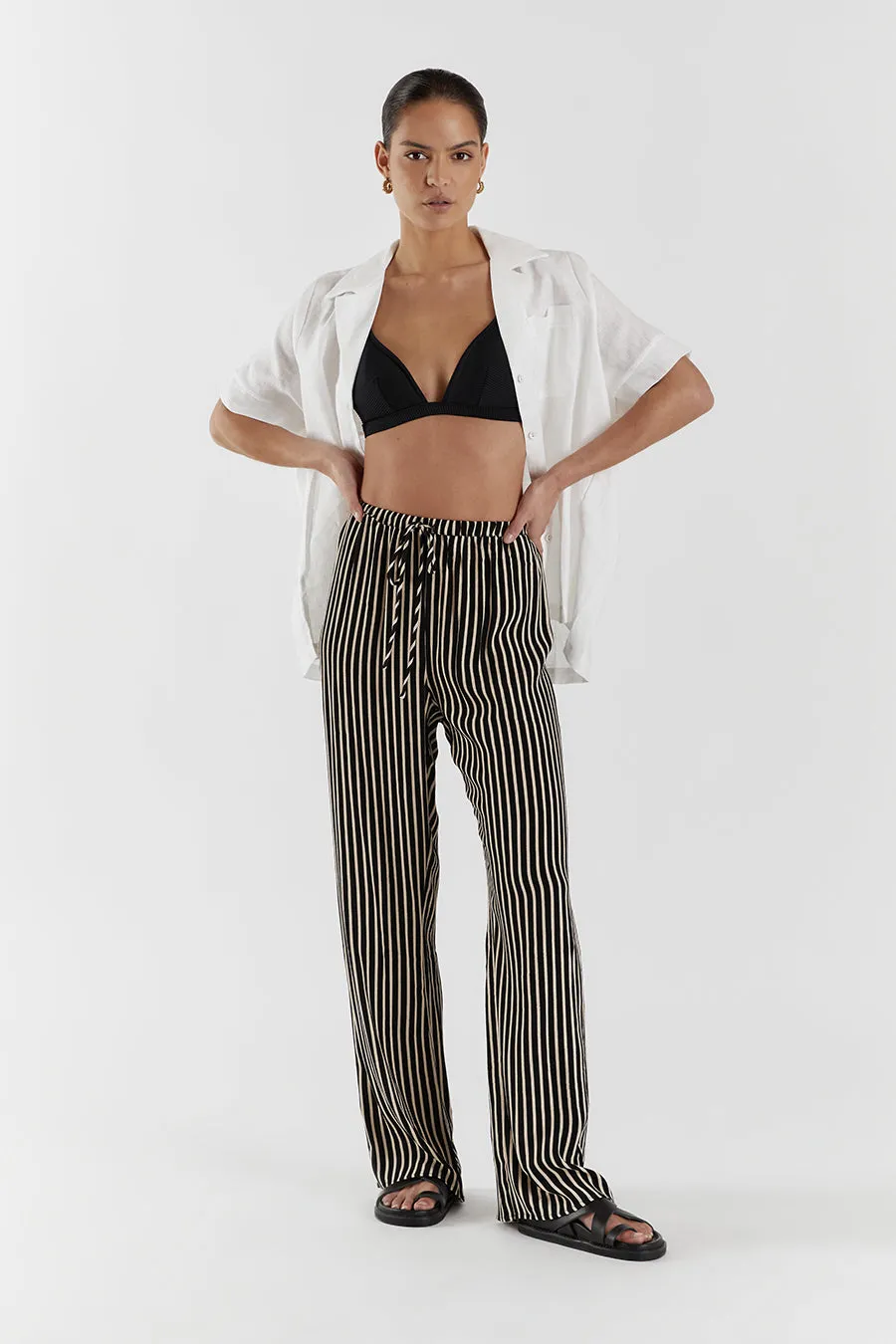RORY STRIPE DRAWSTRING PANT sold by Dissh