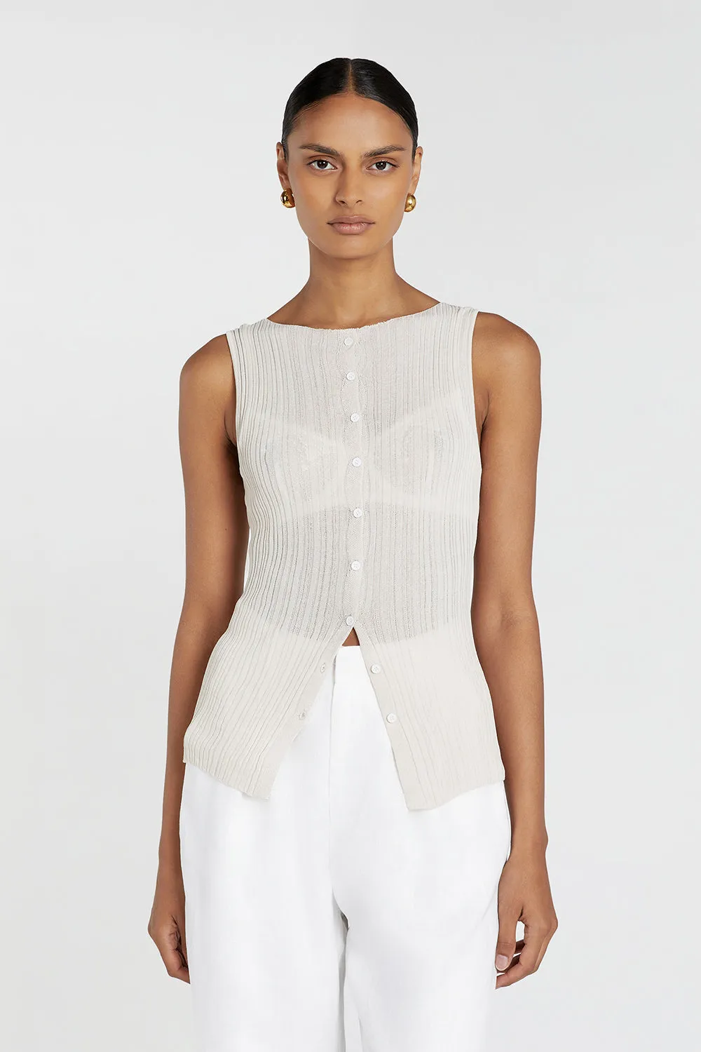 GEMMA STONE SLEEVELESS KNIT TOP sold by Dissh product image thumbnail 2