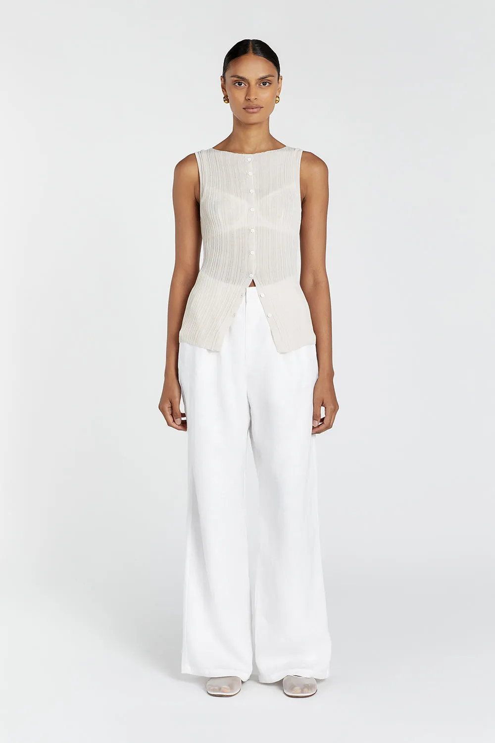 GEMMA STONE SLEEVELESS KNIT TOP sold by Dissh