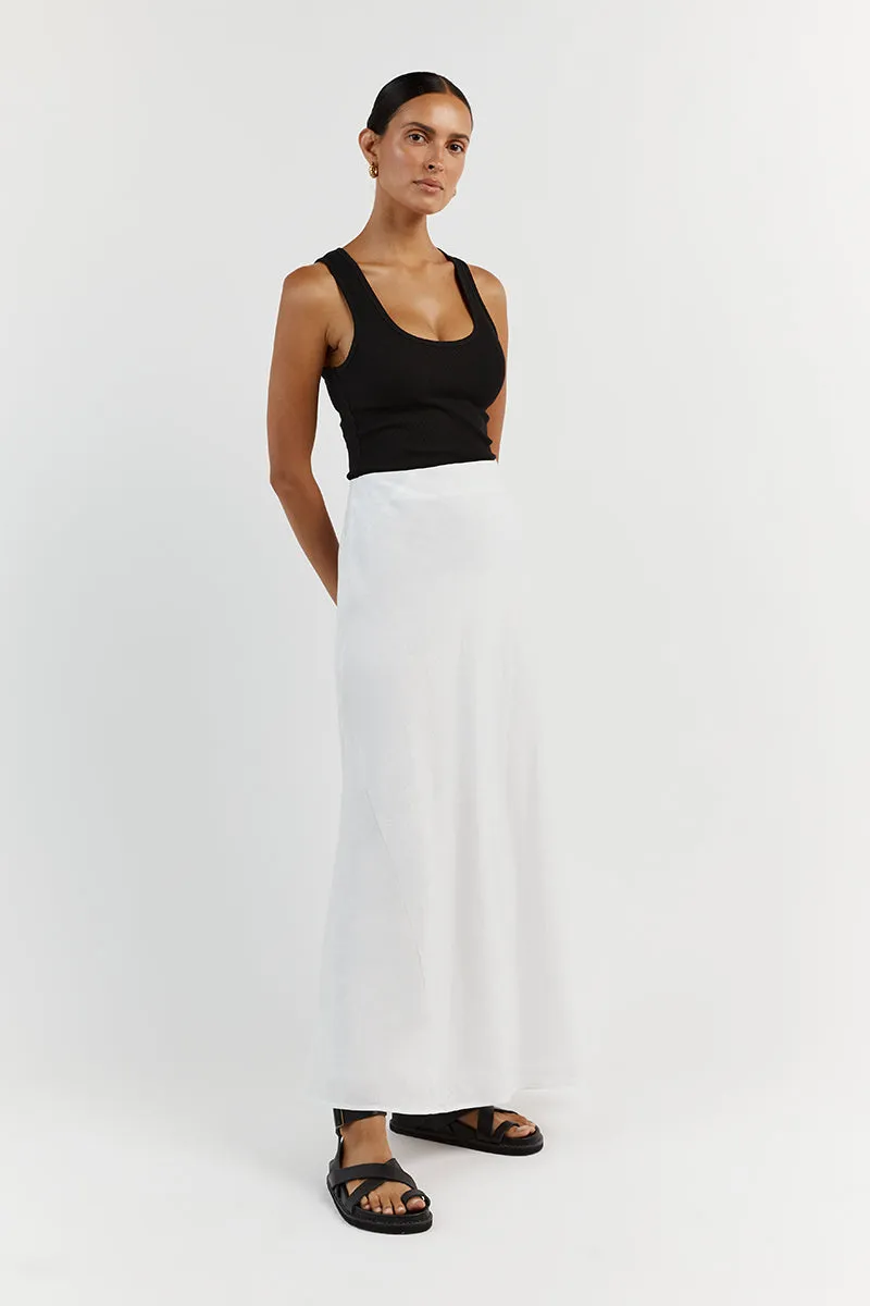 SYRAH WHITE LINEN MIDI SKIRT sold by Dissh product image thumbnail 3