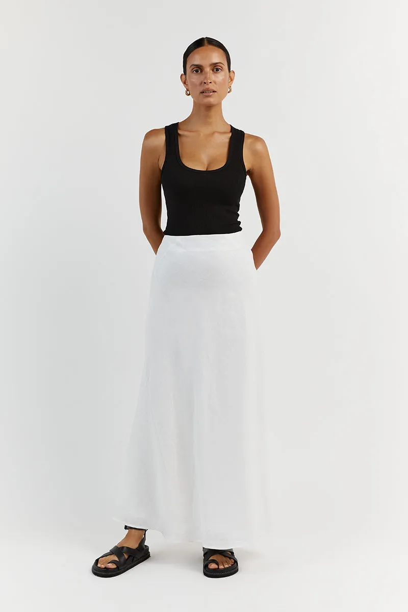 SYRAH WHITE LINEN MIDI SKIRT sold by Dissh product image thumbnail 2