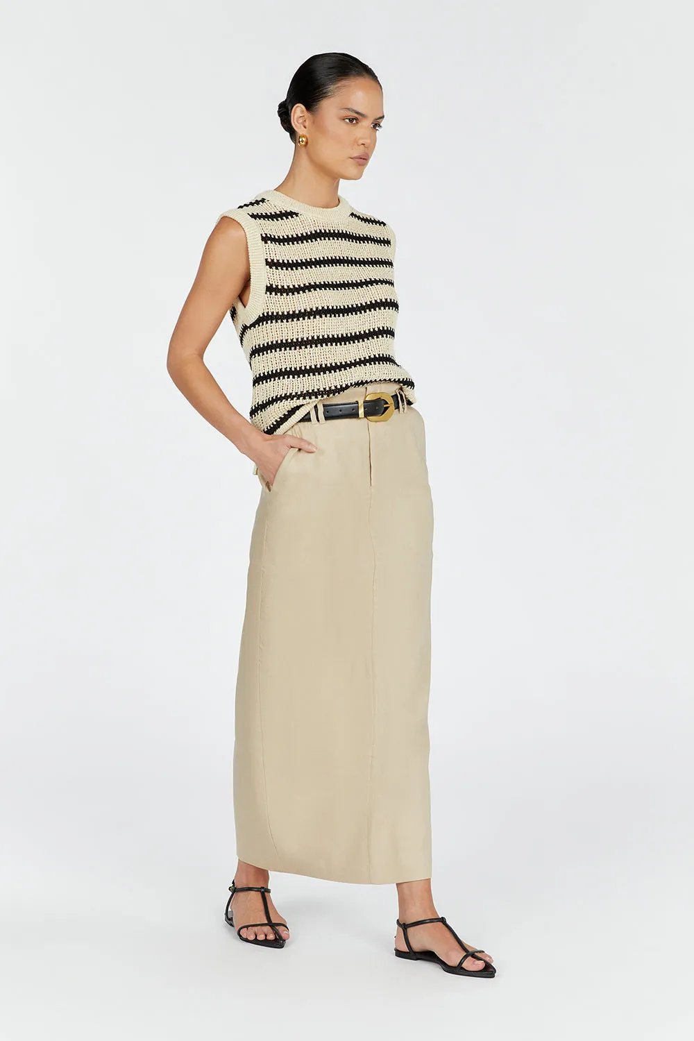 MARGOT WHEAT STRIPE KNIT TANK sold by Dissh product image thumbnail 3