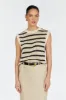 MARGOT WHEAT STRIPE KNIT TANK sold by Dissh
