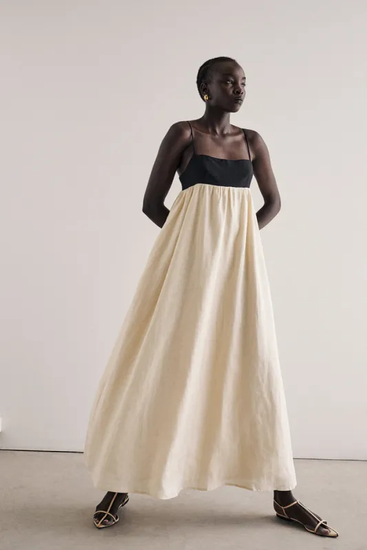 ELENA BUTTERMILK LINEN MAXI DRESS sold by Dissh