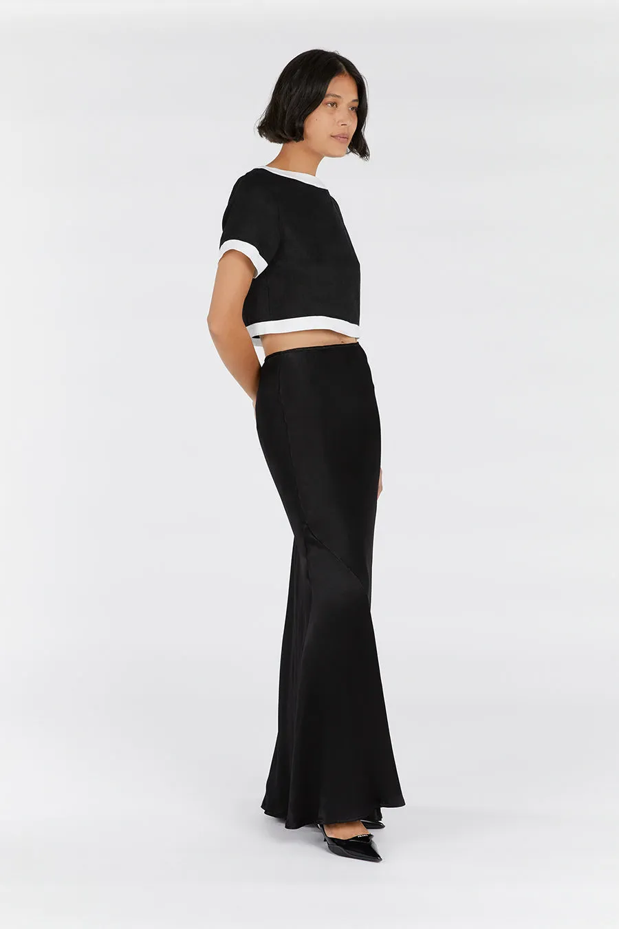 CARTER BLACK LINEN CROP TOP sold by Dissh product image thumbnail 3