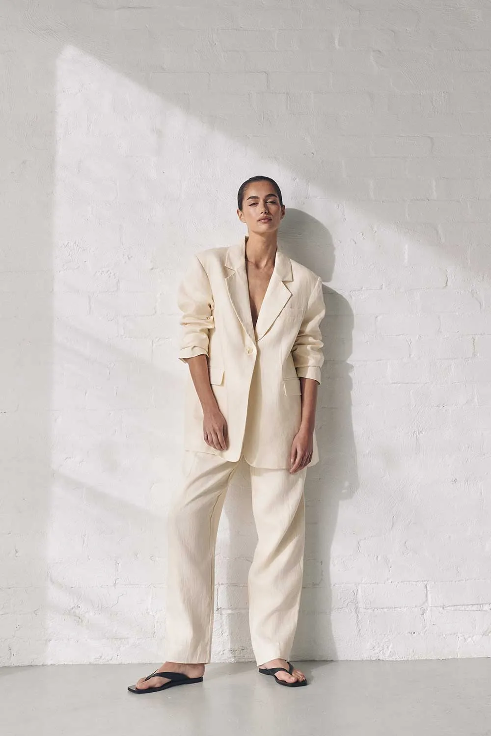 INDY BUTTER LINEN BLAZER sold by Dissh