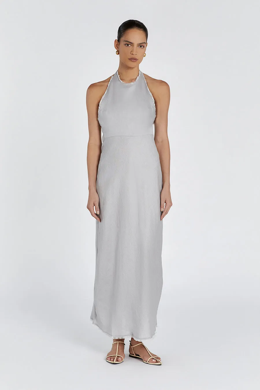 ADINA DOVE LINEN MIDI DRESS sold by Dissh