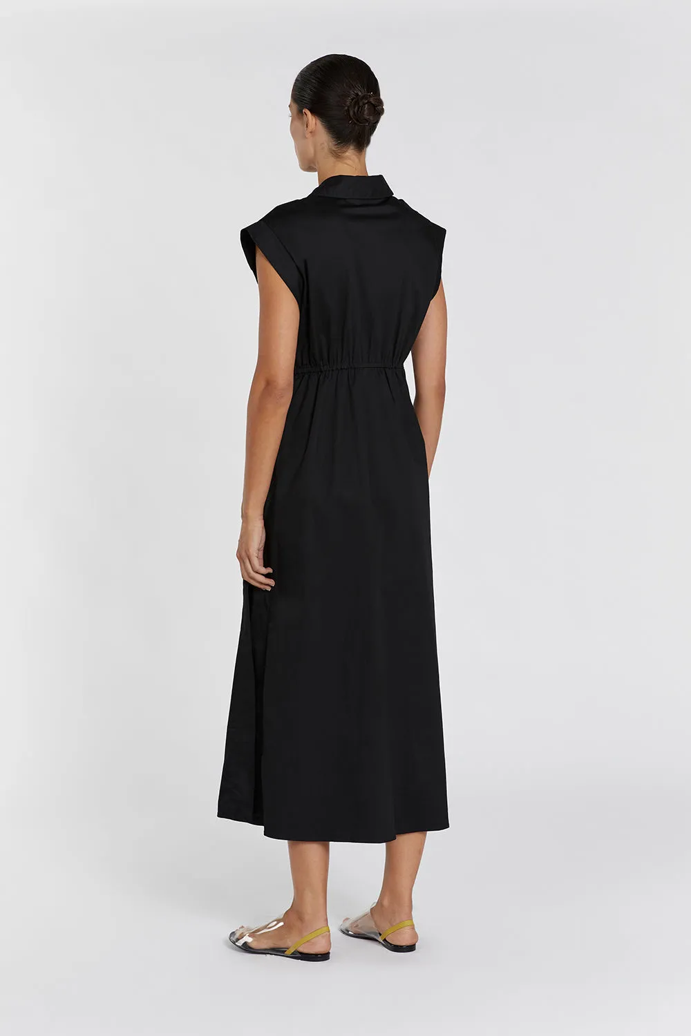 LAUREN BLACK COTTON MIDI DRESS sold by Dissh product image thumbnail 4