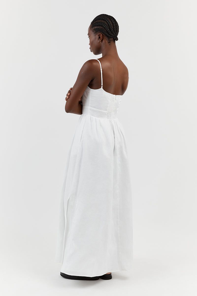 HARPER WHITE LINEN MIDI DRESS sold by Dissh product image thumbnail 4