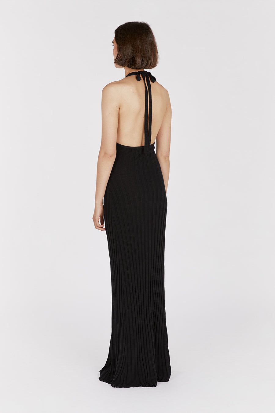 GOLDIE BLACK HALTER MAXI DRESS sold by Dissh product image thumbnail 4