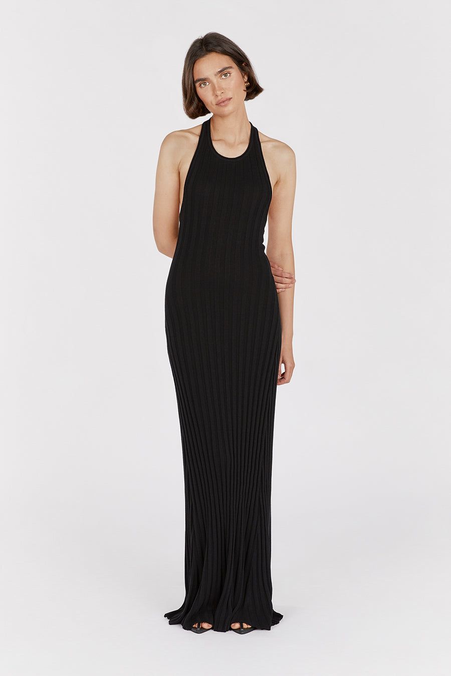 GOLDIE BLACK HALTER MAXI DRESS sold by Dissh product image thumbnail 2