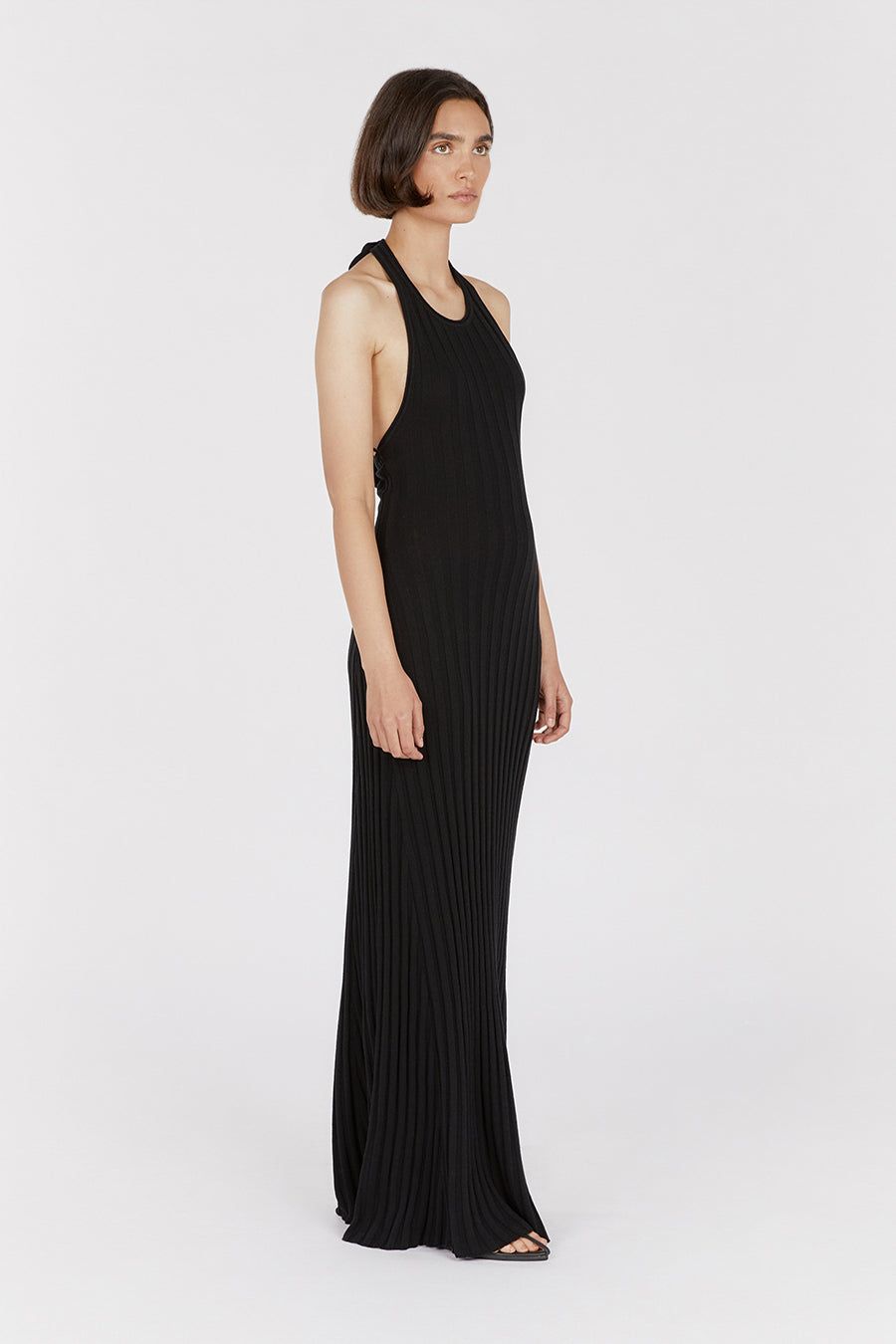 GOLDIE BLACK HALTER MAXI DRESS sold by Dissh product image thumbnail 3