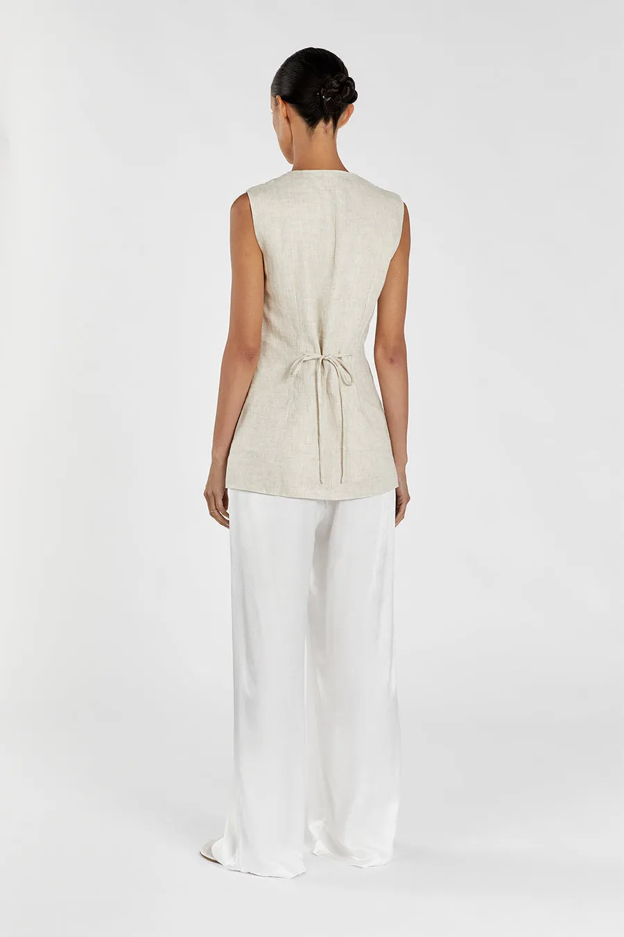 MYA WHITE SATIN PANT sold by Dissh product image thumbnail 4